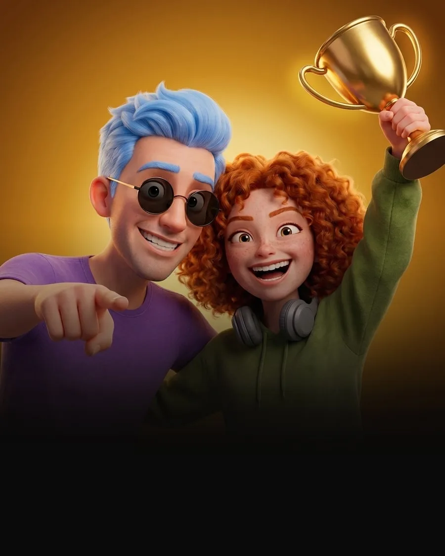 Duet z aplikacji BIFOR z pucharem za wygrany wieczór
